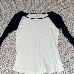 Cream and black quarter length shirt
